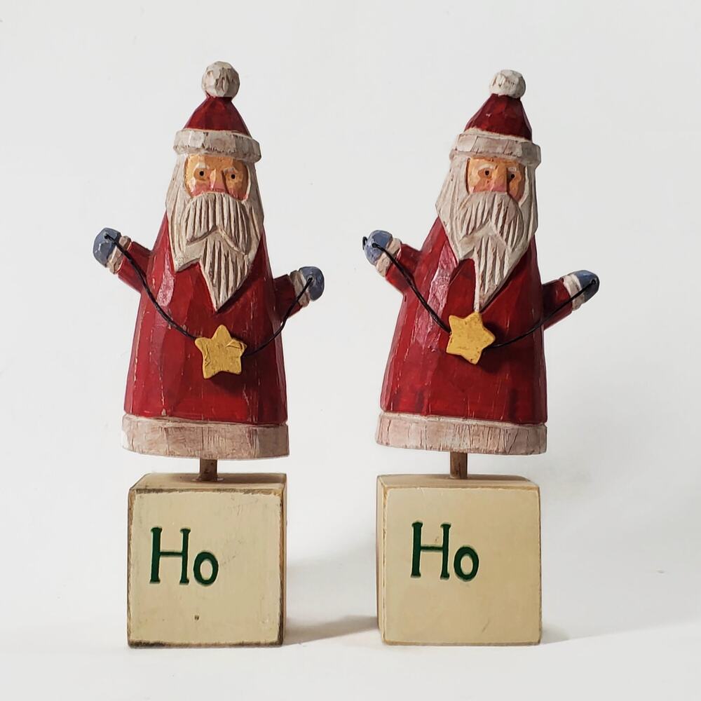 Vintage Midwest of Cannon Falls Santa Ho Ho Christmas Block Figurines One Loose